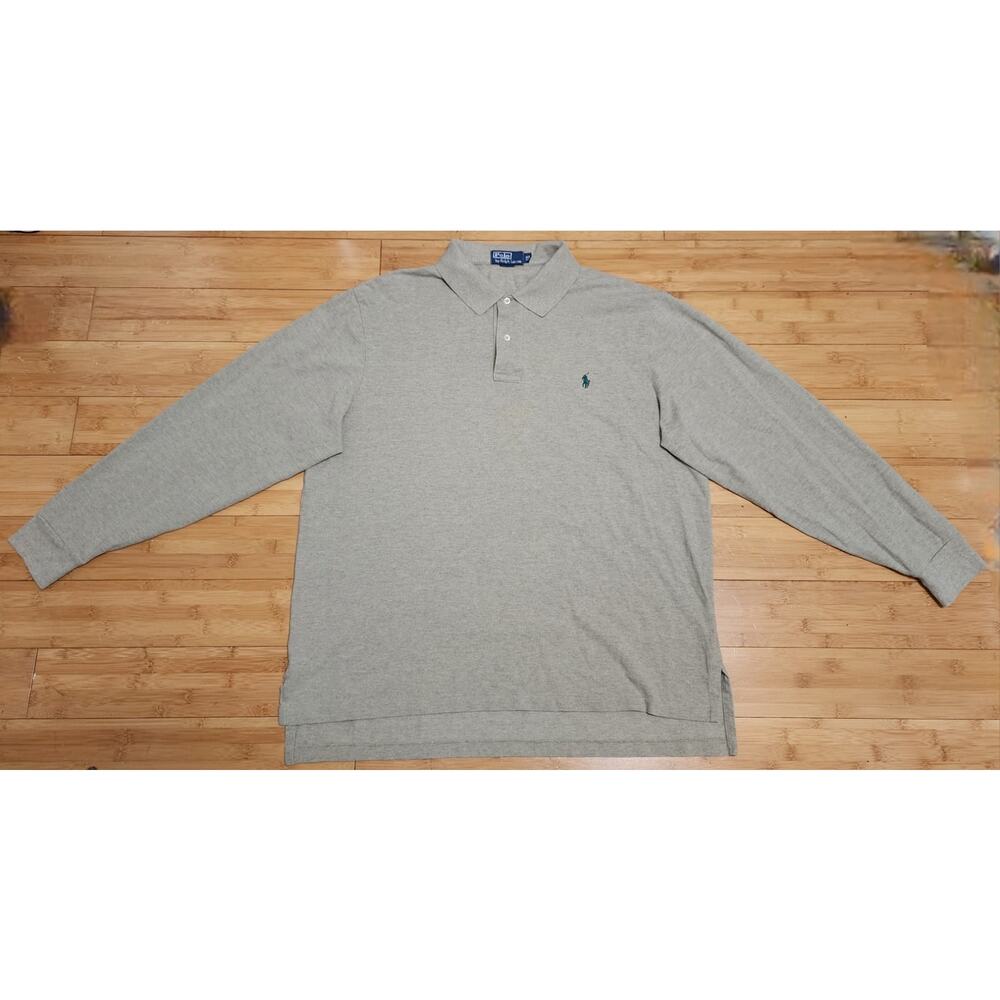 Vintage Polo Ralph Lauren Sweater Mens XL TALL Gray Pullover 1/4 Zip Sweatshirt